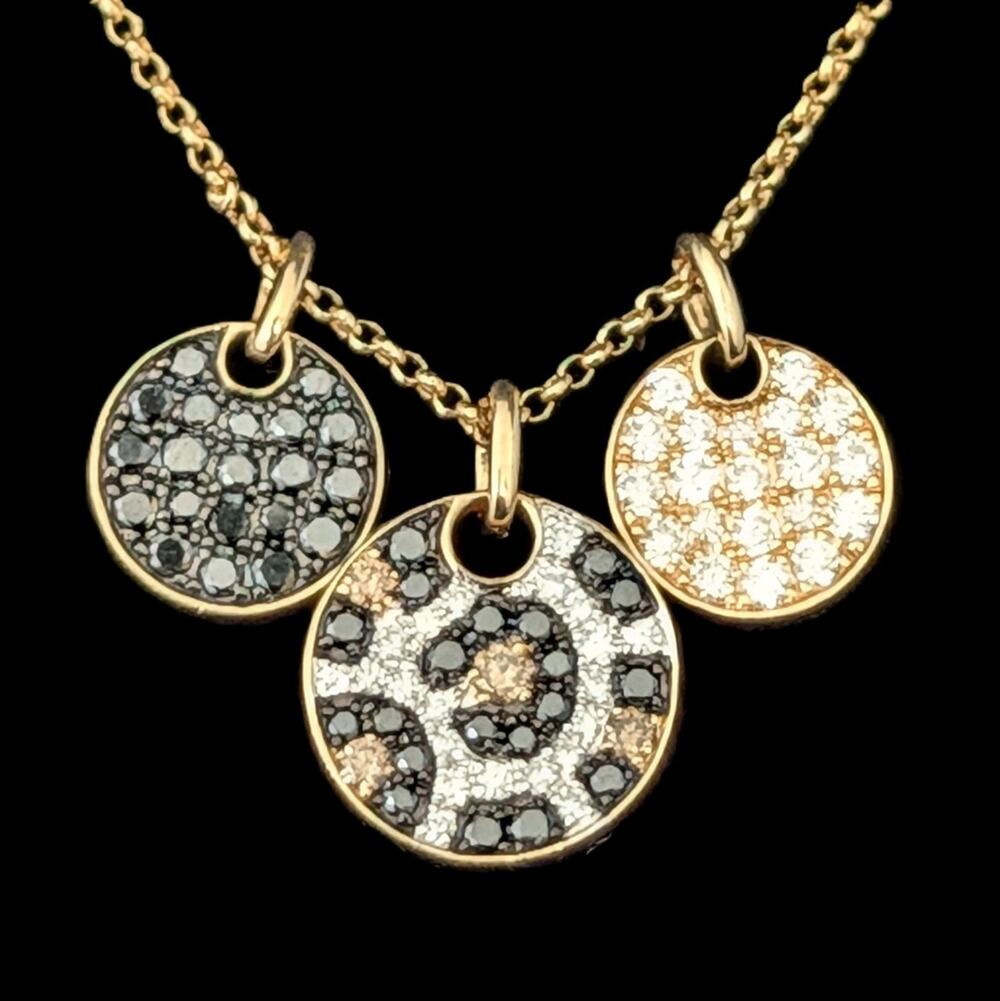 EFFY Diamonds 14k Gold Signature Safari Confetti Animal Print Necklace 16"-18"
